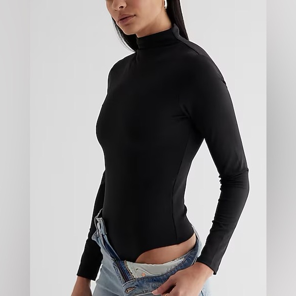 MANGOPOP Mock Turtle Neck Long Sleeve Tops Bodysuit Jumpsuit - Picture 1 of 9